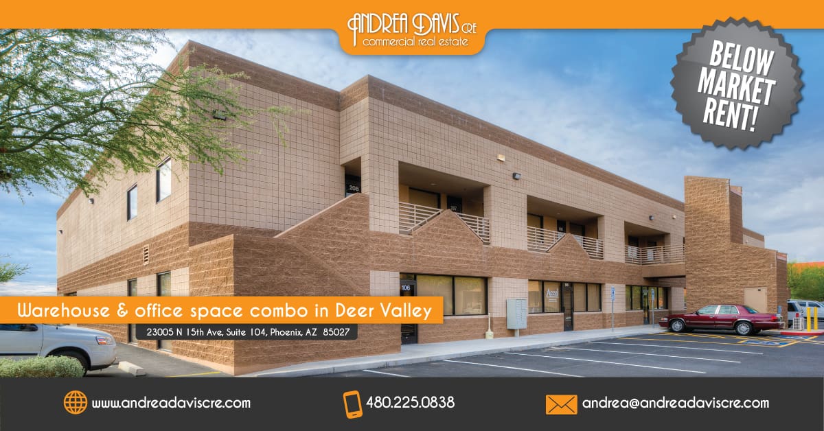 For Lease: Warehouse & office space combo in Deer Valley