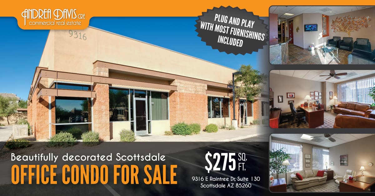 FOR SALE: $275 Per Sq Ft  – 9316 E. Raintree Dr. Suite 130, Scottsdale, AZ 85260