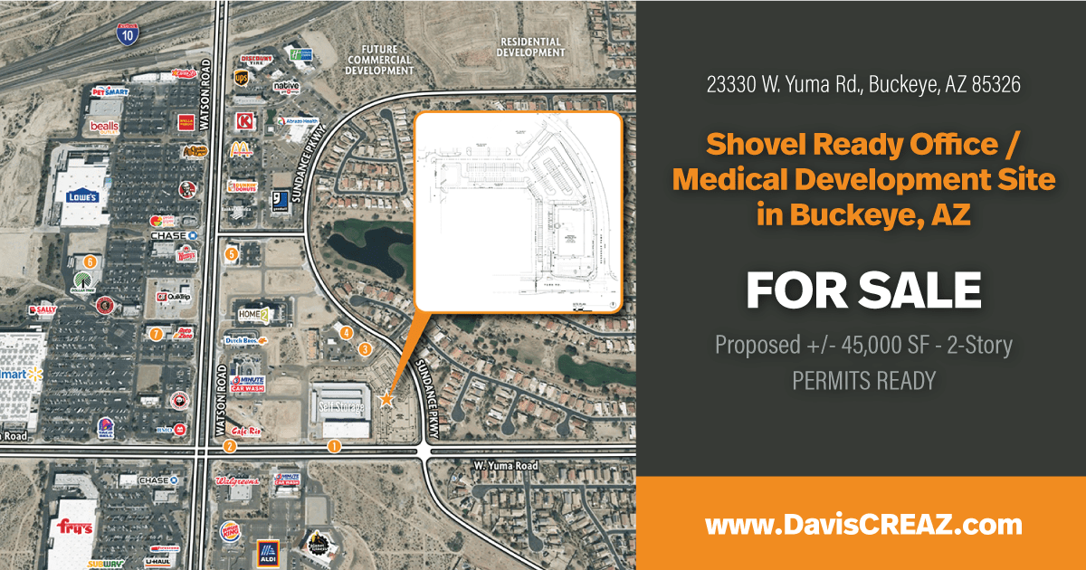 Shovel Ready Office / Medical Development Site - FOR SALE - Permits Ready - Buckeye, AZ
