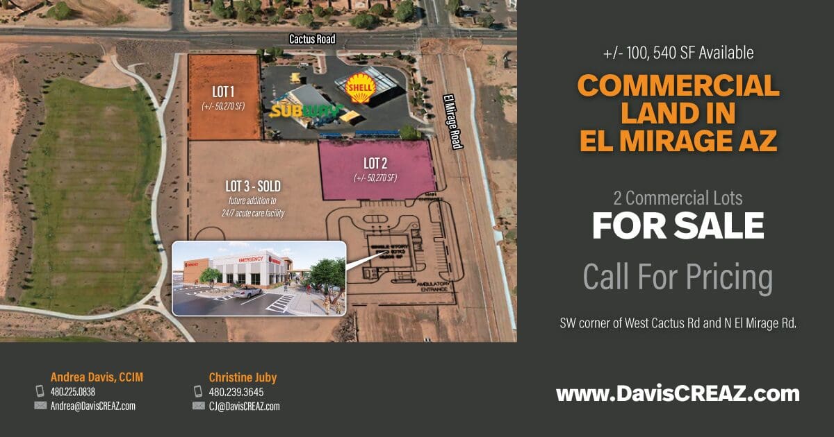FOR SALE: Commercial Land in El Mirage AZ (2-Lots Available)