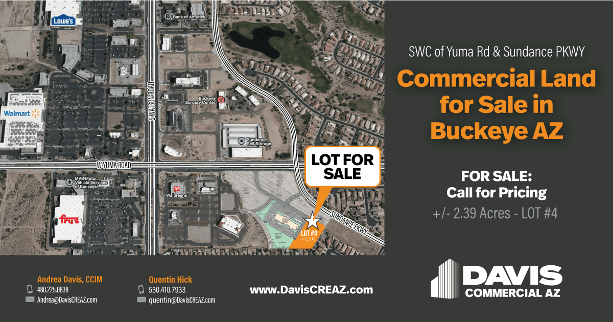 FOR SALE: Commercial Land at Yuma Rd & Sundance Parkway in Buckeye, AZ